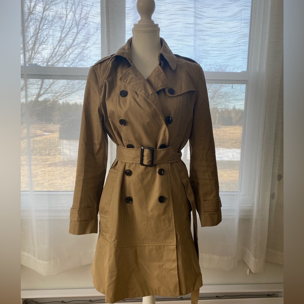 Banana Republic Tan Double-Breasted Trench Coat
